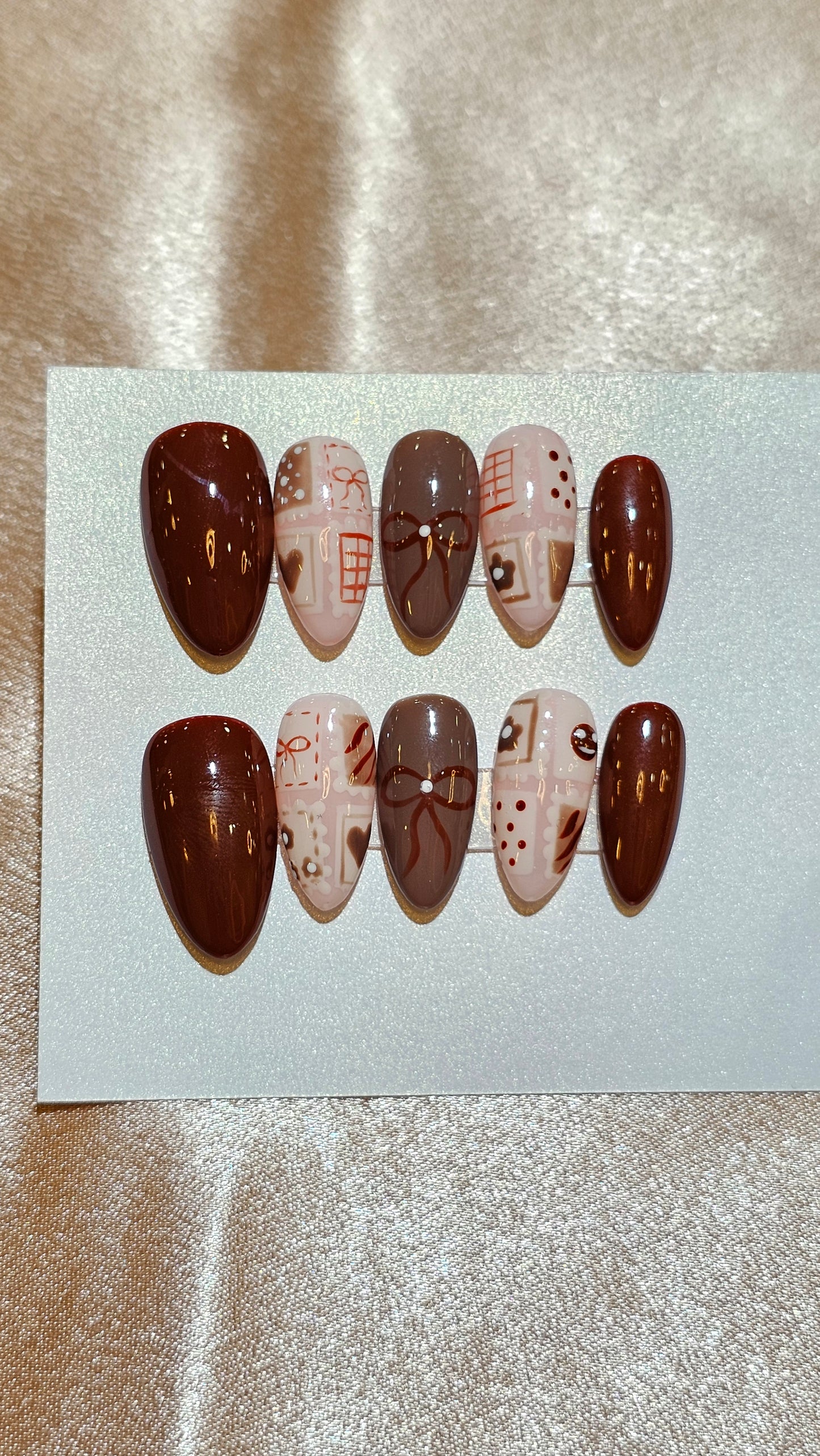 Chocolate Gift Box Nails🍫🤎